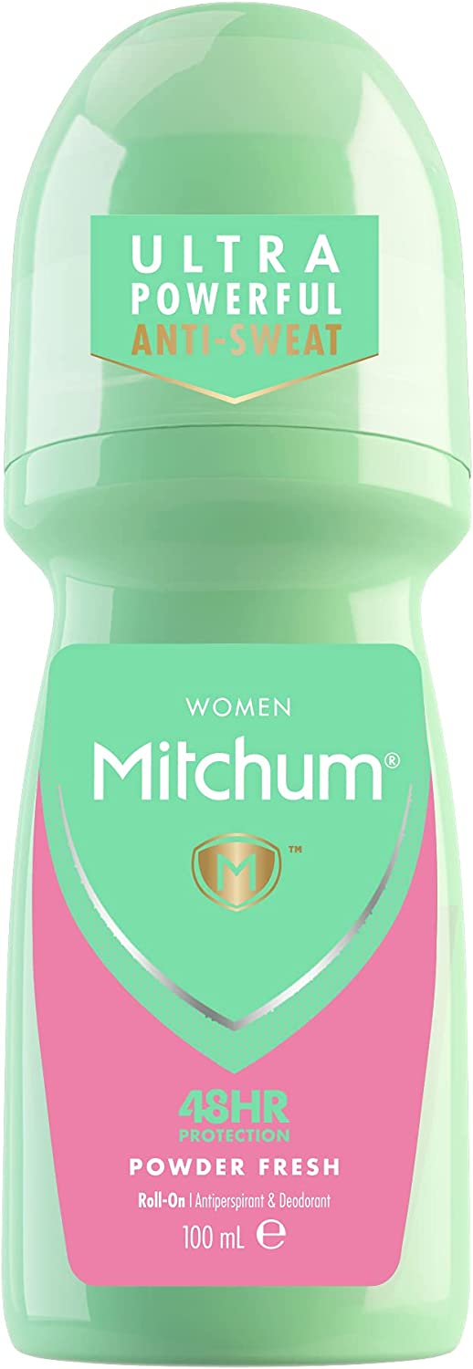 230816080306935_1 Mitchum Roll-On Anti-perspirant Powder Fresh, 3.38 Ounce - Image 1